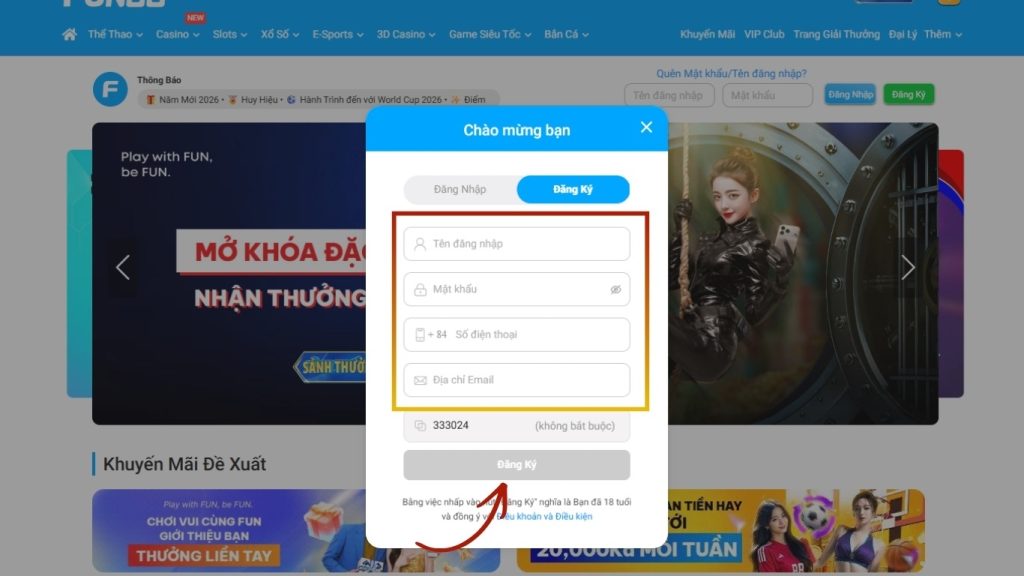 Fill Out the Account Registration Form
